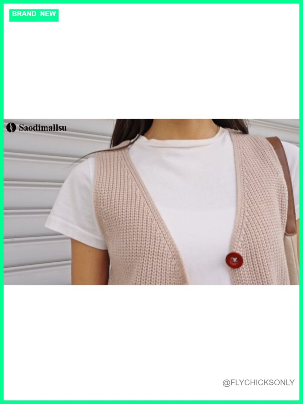Chunky Knit Cropped Sweater Vest V-Neck Button Down Sleeveless Y2K Top - Picture 7 of 7